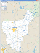 Yuba City Metro Area Wall Map Basic Style